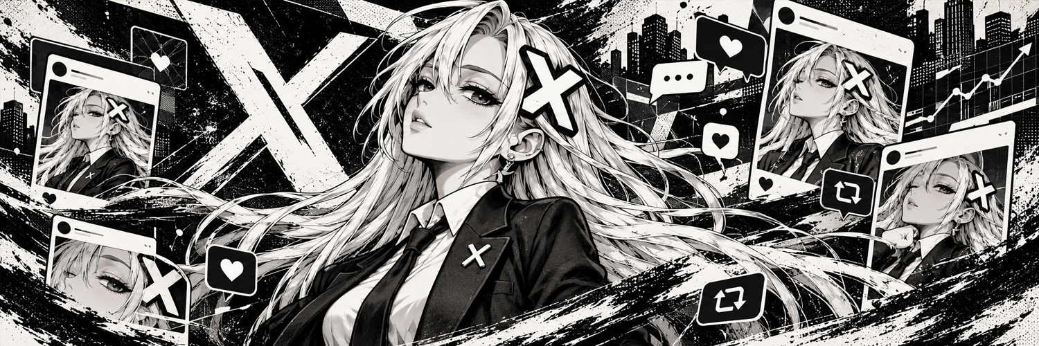 XChan banner — timeline windows, city ink, and the X mark